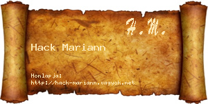Hack Mariann névjegykártya