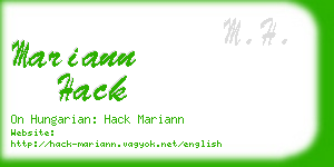 mariann hack business card